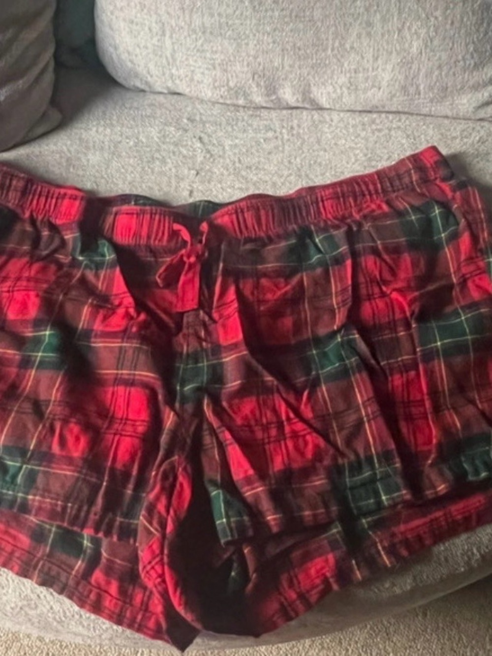Women’s Red & Green Plaid Sleep Shorts